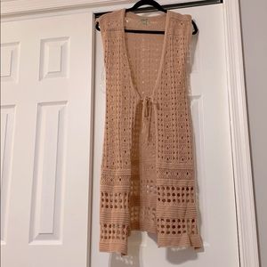 One World sleeveless duster sweater